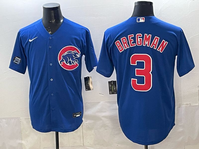 Men 2026 Chicago Cubs #3 Bregman Blue Game Nike MLB Jersey style 006